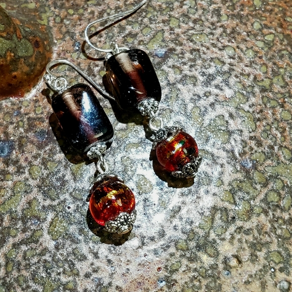 Ombre Sunset Handcrafted Earrings - Picture 4 of 5